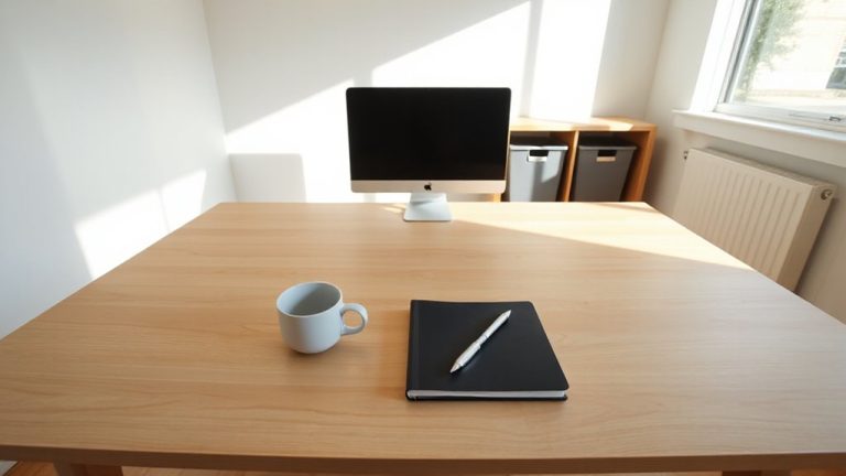 minimalist workspace for focus