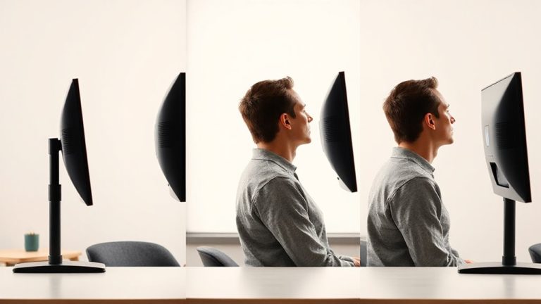 monitor height neck strain