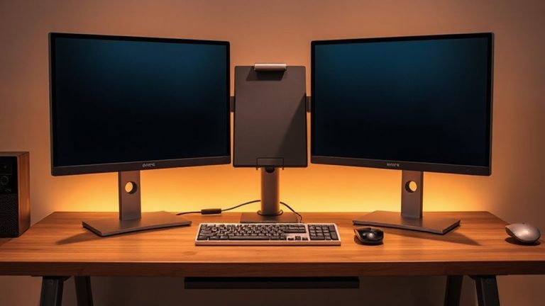 monitor placement with central holder
