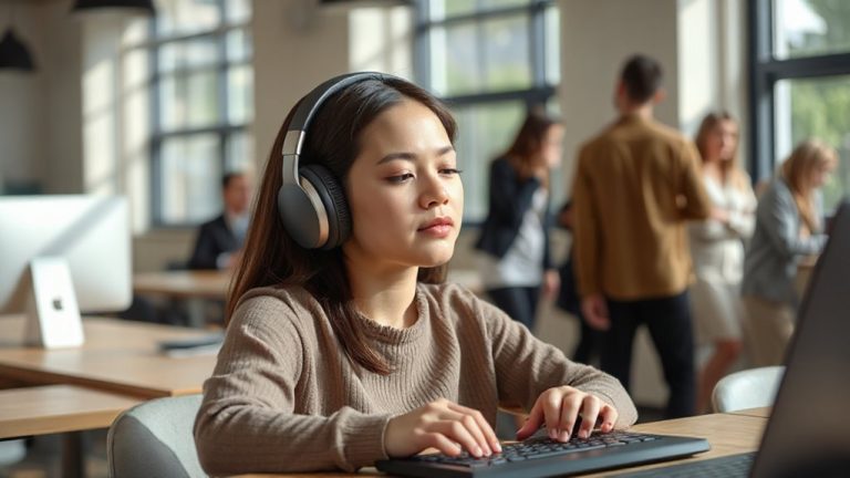 noise canceling headphones as focus cue