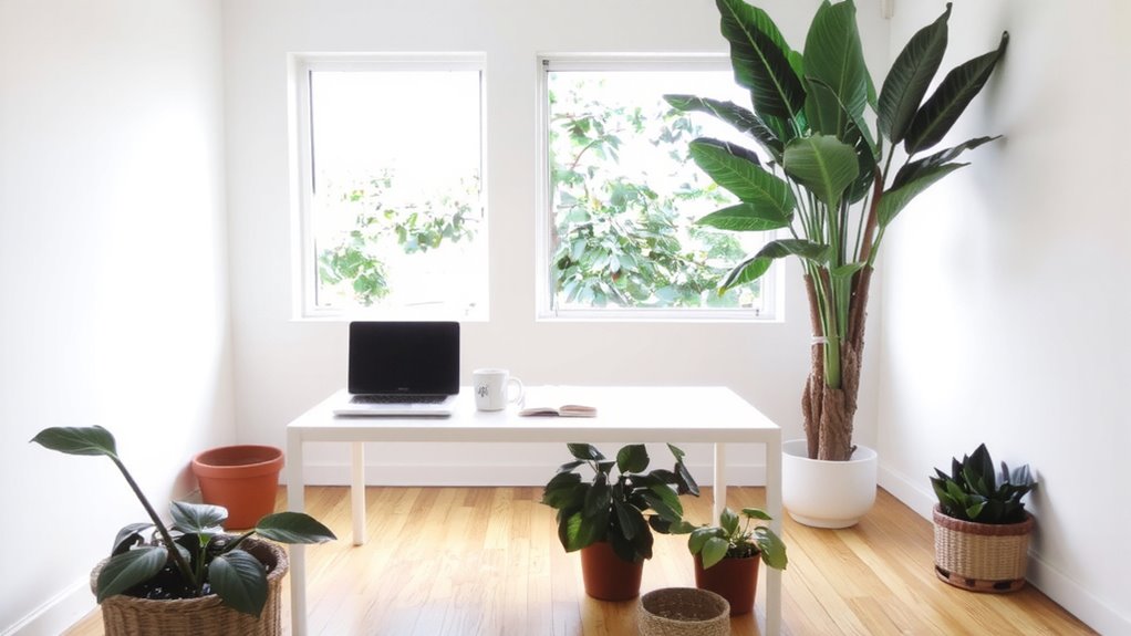 plants purify air reduce stress