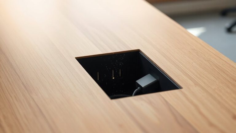 pop up desk charger installation