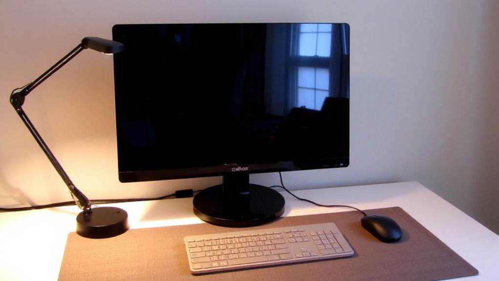 position lamp to eliminate glare