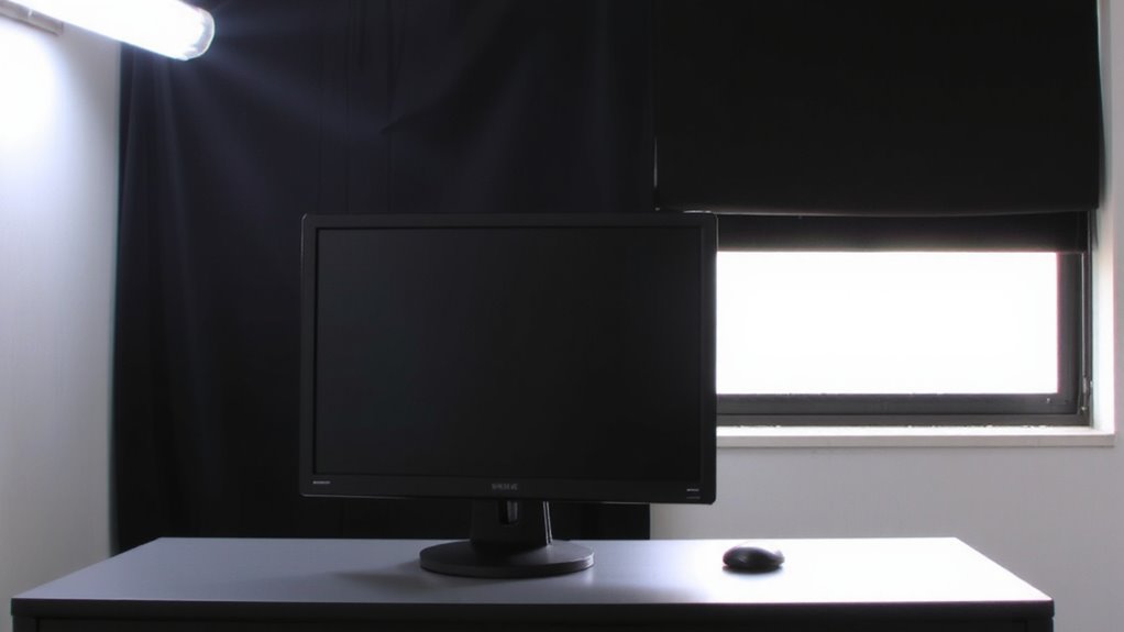 position monitor perpendicular to window
