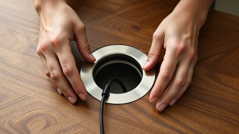 recessed grommet plate installation