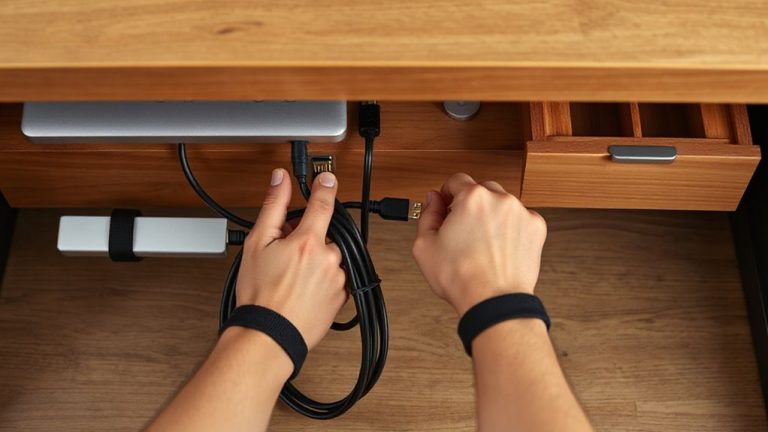 reconfigure under desk cabling layout