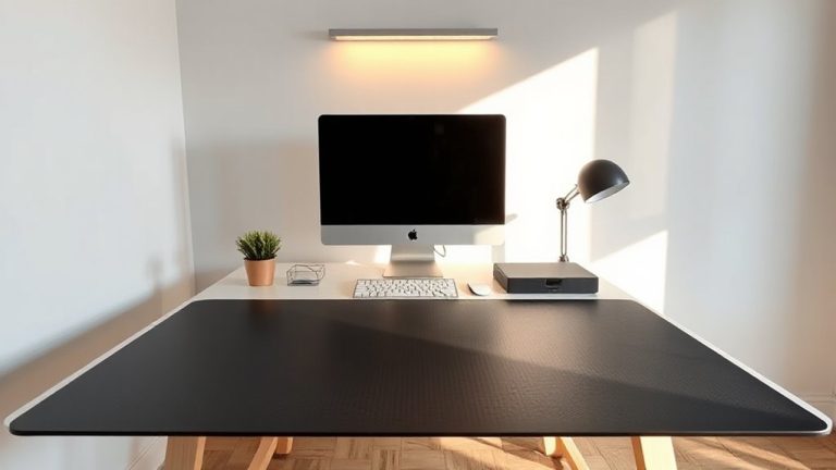 reflective desk mats illuminate spaces