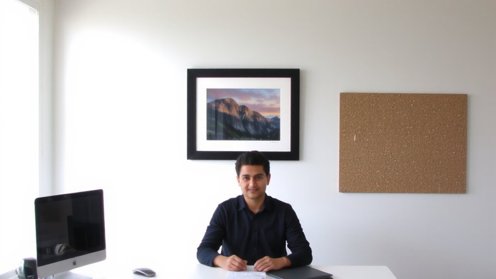 reposition desk to reduce glare