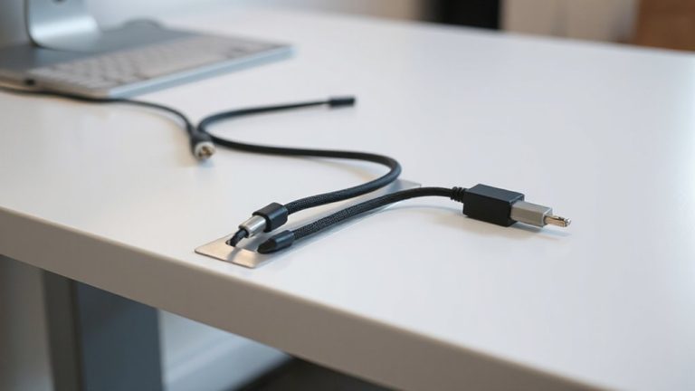 route cables through desk channels