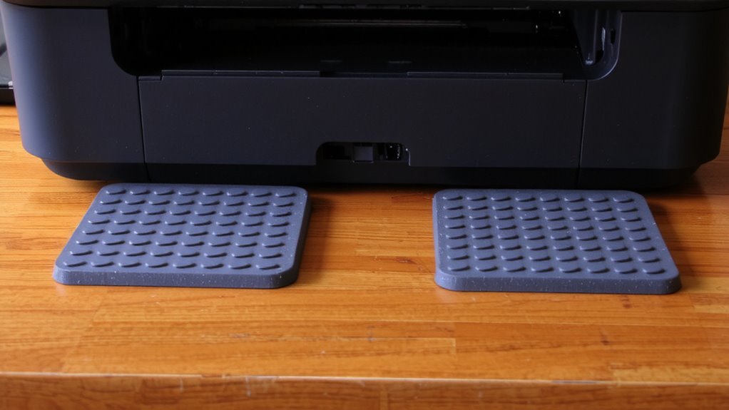 rubber pads reduce noise