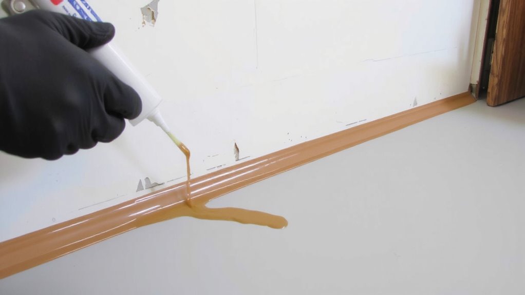 seal gaps with acoustic caulk