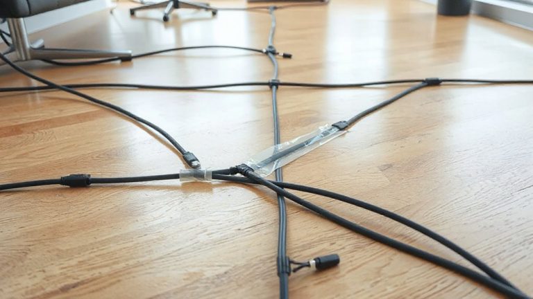 secure cables with tape