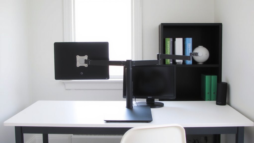 slim dual monitor arms