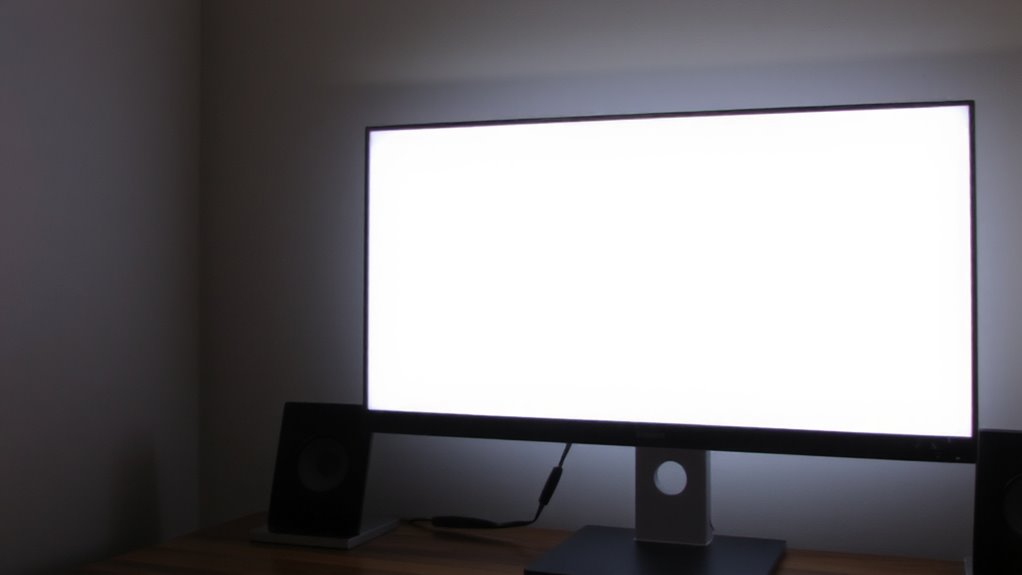 soft ambient glow behind monitor