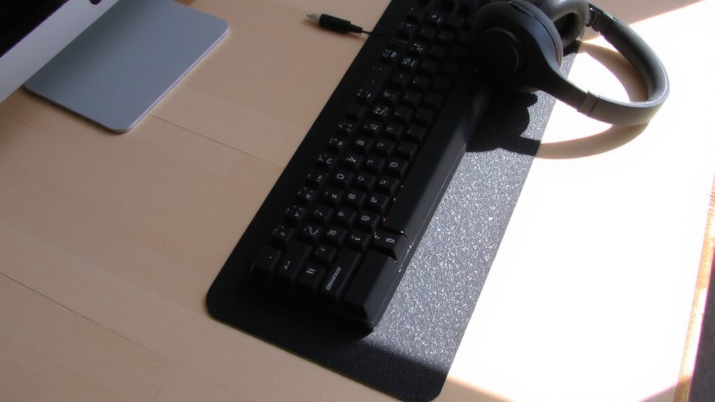 sound absorbing desk mats muffle keystrokes