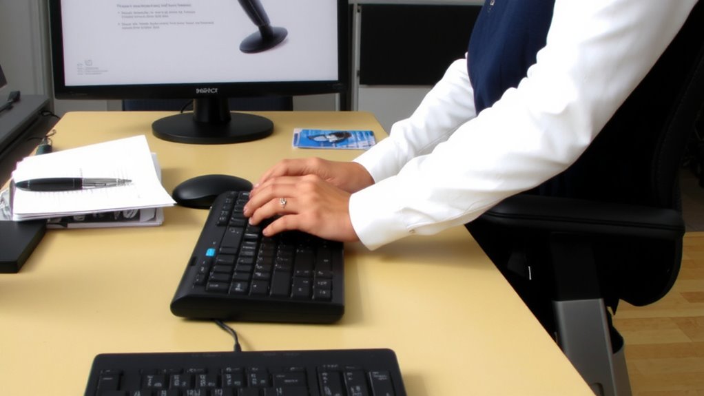 symmetrical armrests relaxed shoulders
