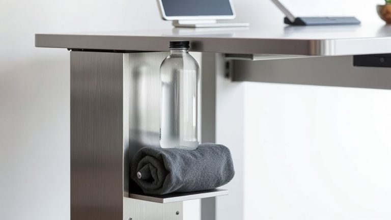 tall narrow towers beside desks