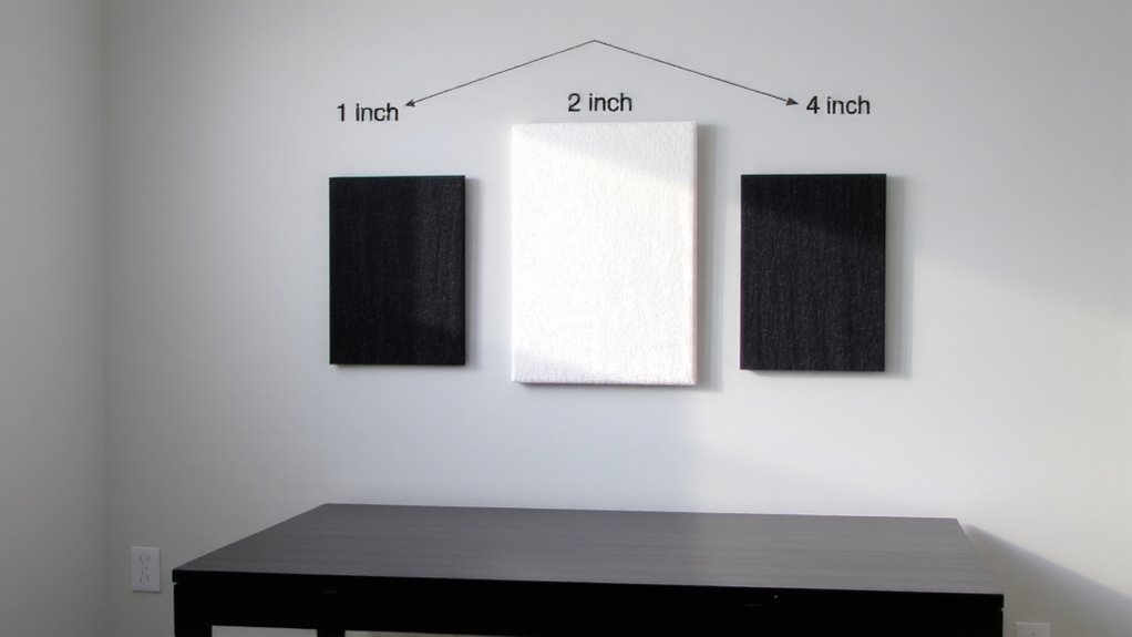 thicker panels absorb more bass