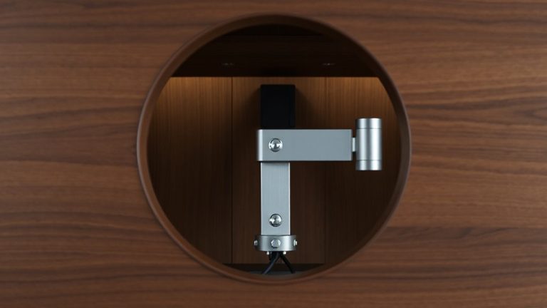 through hole wooden desk mount