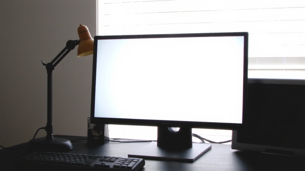 tilt monitor to reduce glare