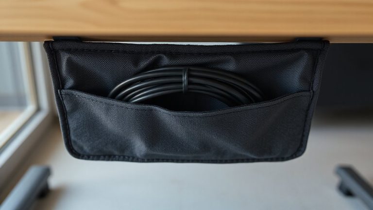under desk net cord storage