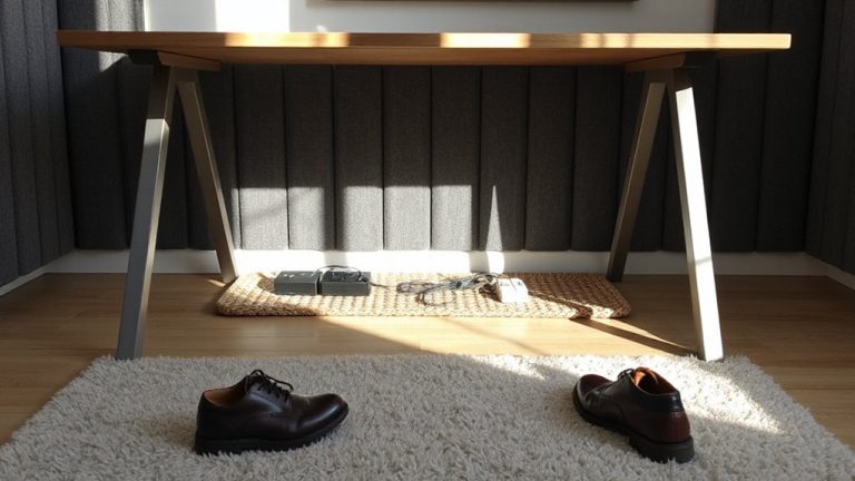 under desk panels reduce clutter noise