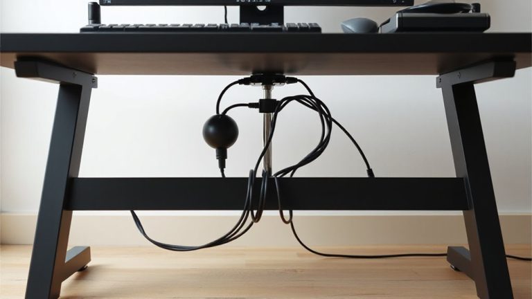 under desk surge protector placement