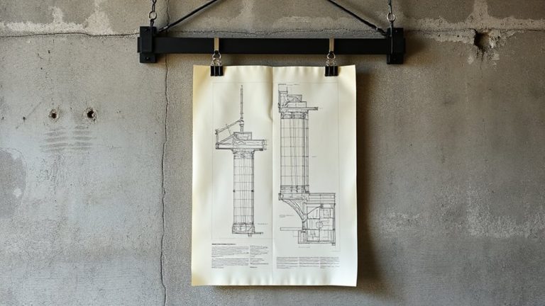vertical blueprint hangers with retractable strings