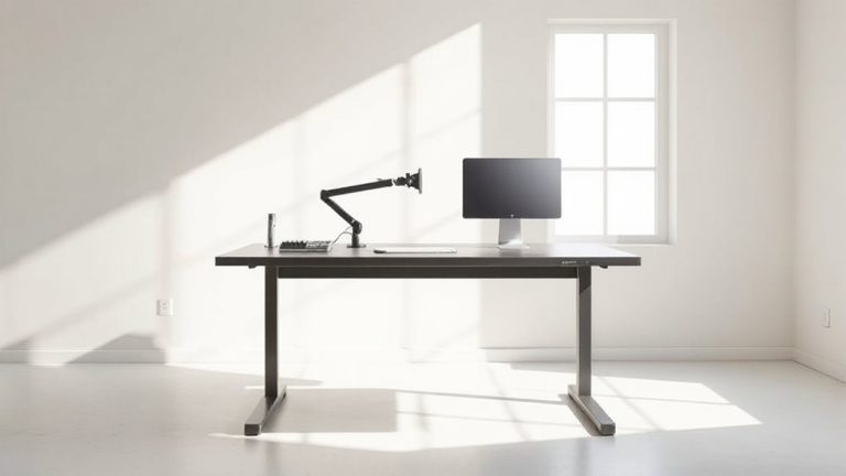 wall aligned standing desk