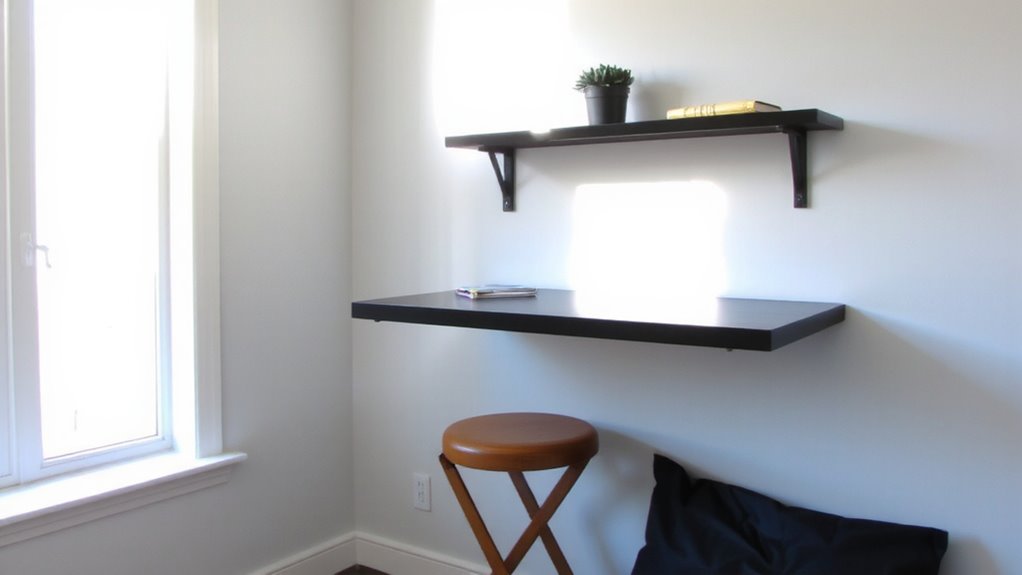 wall mounted foldable desk design