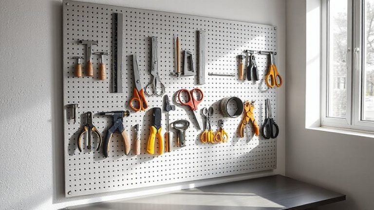 wall mounted pegboard tool storage