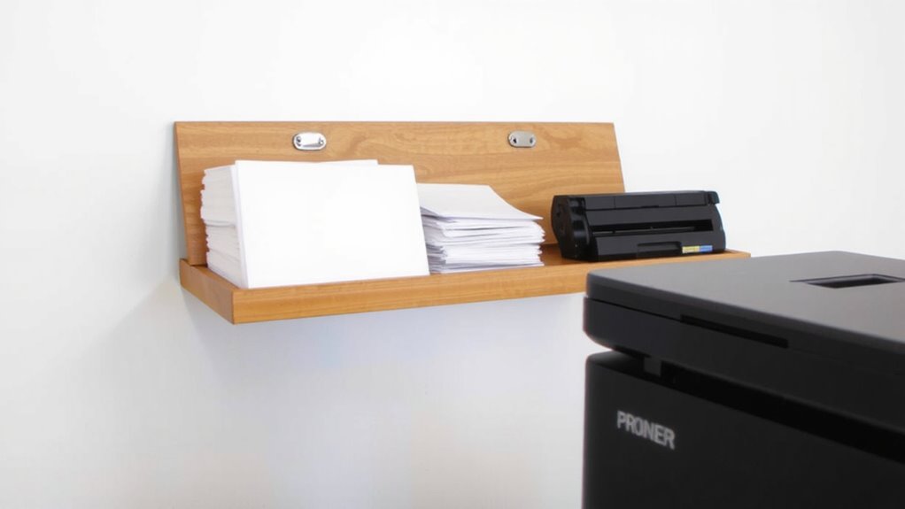 wall mounted printer supply storage
